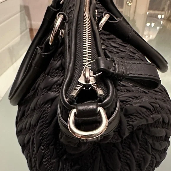 Coach Black Quilted Satchel with Braided Detail - Picture 12 of 16